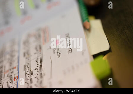 Chiusura del foglio di musica di Operette Fledermaus di Johann Strauss Foto Stock