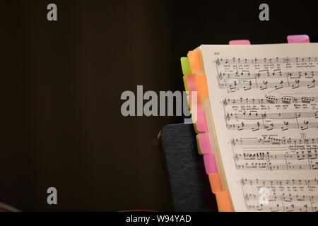 Chiusura del foglio di musica di Operette Fledermaus di Johann Strauss Foto Stock