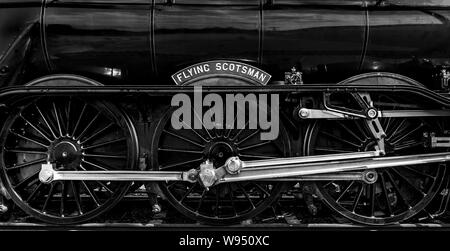 Flying Scotsman un British LNER Classe A3 4472 locomotiva a vapore è famosa come primo treno a vapore motore per raggiungere ufficialmente 100 miglia per ora Foto Stock
