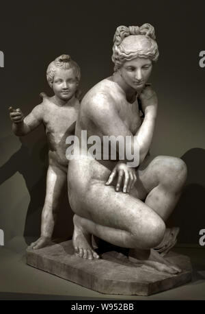 Afrodite ed Eros copia romana 150-175 annuncio originale greco 200-150 BC, Italiano, Italia, greco, Grecia, Foto Stock