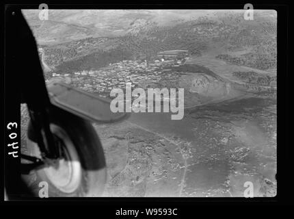 Viste di aria della Palestina. Percorso aria su Cana di Galilea, Nazaret, Pianura di Sharon, ecc. Cana di Galilea Foto Stock