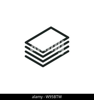 Icona di layout. Livelli vettoriali icona. Icona di tela in stile contorno. Corsa modificabile. Illustrazione Vettoriale