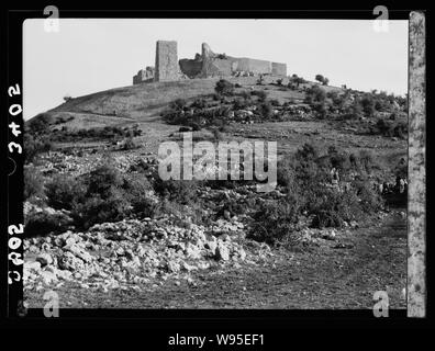 Ajlun distretto. Kalaat Er-Rabad. Come si vede da ovest Foto Stock