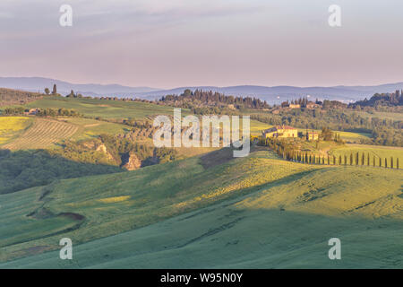 Agriturismo in Toscana nella Val d'Orcia, Italia. Foto Stock