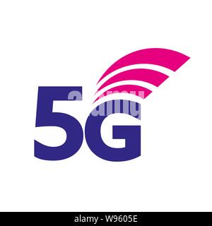 5G icona Vettore. Quinta generazione Internet Wireless Network Connection Information Technology illustrazione. I dispositivi Mobile Telecommunication business web Illustrazione Vettoriale