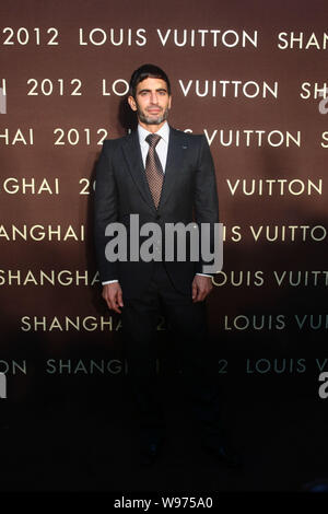 Ex LV chief designer di moda Marc Jacobs assiste la Louis Vuitton Maison cerimonia di apertura in Cina a Shanghai, 18 luglio 2012. Foto Stock