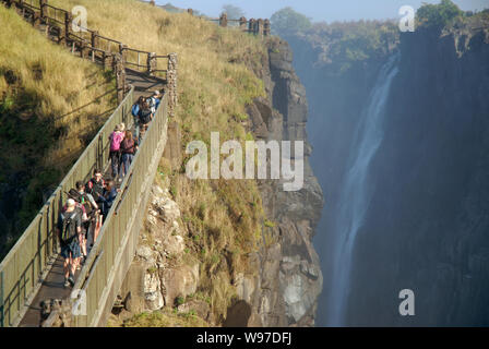 Victoria Falls Cascate Livingstone, Zambia. Foto Stock