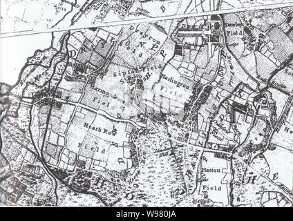 Dettaglio di 'una mappa della contea di Middlesex ridotto da un indagine reale in quattro fogli da John Rocque'. Foto Stock