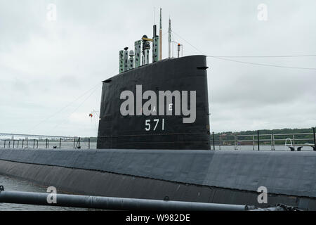 Submarine Force Museum, Groton, Connecticut, Stati Uniti d'America azionato dal Navy US prima sub nucleare USS Nautilus costruito alla barca elettrica cantiere navale 1952-1954 Vedi info Foto Stock