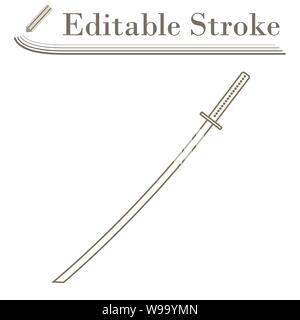 Spada giapponese icona. Corsa modificabile Design semplice. Illustrazione Vettoriale. Illustrazione Vettoriale