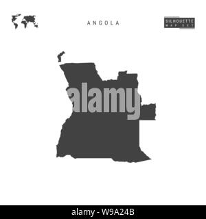 Angola vettore vuoto mappa isolati su sfondo bianco. High-Detailed silhouette nera Mappa di Angola. Illustrazione Vettoriale