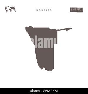 La Namibia vuoto mappa vettore isolato su sfondo bianco. High-Detailed silhouette nera Mappa della Namibia. Illustrazione Vettoriale