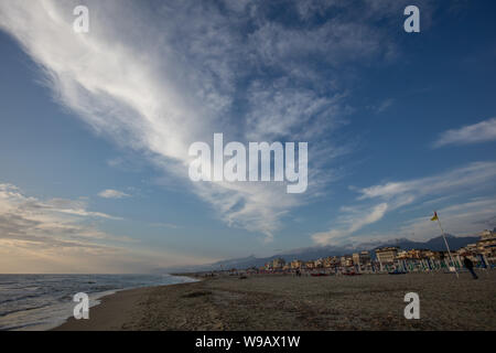 Spiaggia di Viareggio in Italia Foto Stock