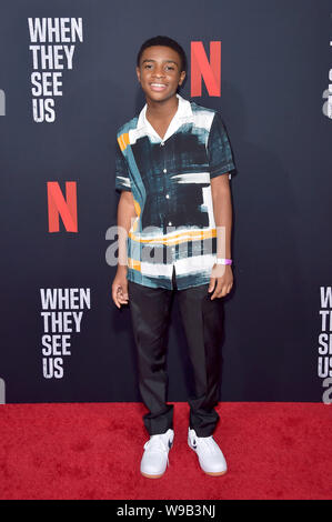 Los Angeles, Stati Uniti d'America. 11 Ago, 2019. Caleel Harris al 'Emmy per la vostra considerazione' evento del Netfilx miniserie 'quando vedono che ci" presso il Teatro Paramount. Los Angeles, 11.08.2019 | Utilizzo di credito in tutto il mondo: dpa/Alamy Live News Foto Stock