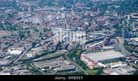 Una veduta aerea di Wolverhampton City Centre, West Midlands, England, Regno Unito Foto Stock