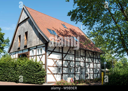 Deutschland, Ruhrgebiet, Kreis Recklinghausen, Datteln, Fachwerkhaus am Türkenort Foto Stock