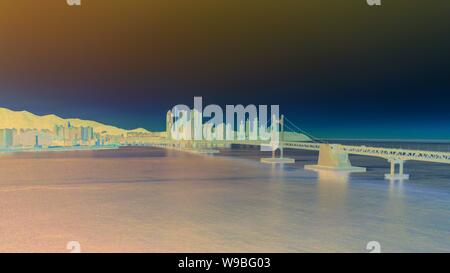 Vista aerea del ponte Gwangan nella città di Busan,Corea del Sud. Foto Stock