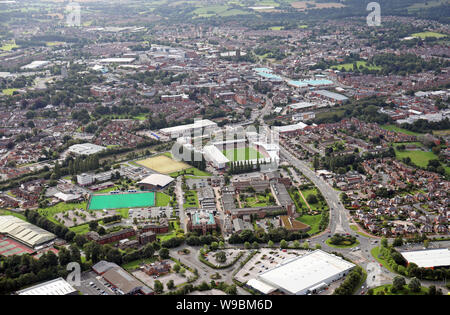 Vista aerea di Wrexham Town Center, Galles Foto Stock