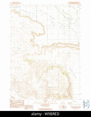 USGS TOPO Map Oregon Dog Mountain 279661 1990 24000 Restauro Foto Stock