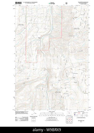 USGS TOPO Map Oregon Fiume Dog 20110809 TM il restauro Foto Stock