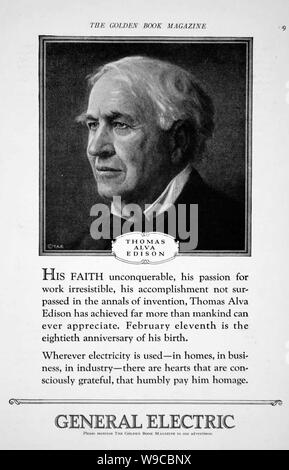 THOMAS Alva Edison (1847-1931) inventore americano e imprenditore Foto Stock