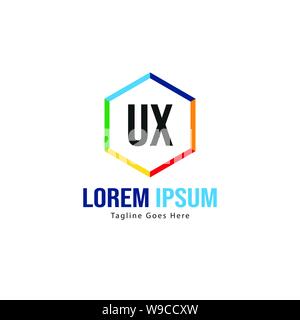 UX Lettera Logo Design. Moderno creativo UX lettere icona design illustrazione Illustrazione Vettoriale