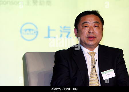 Hu Maoyuan, presidente di SAIC (Shanghai Automotive Industry Corporation (Gruppo)), è visto alla Cina Energia e Ambiente il vertice di Pechino, Cina, Foto Stock