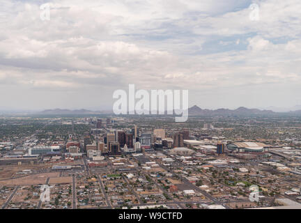 Vista aerea del centro cittadino di Phoenix Foto Stock