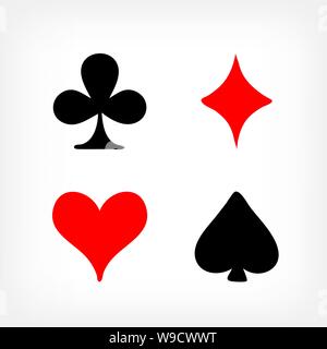 Carta da gioco simboli di segno Illustrazione Vettoriale