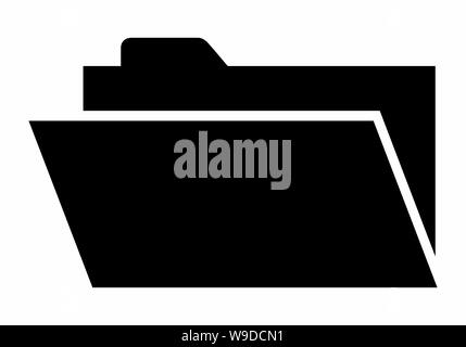 Nero icona cartella Illustrazione Vettoriale