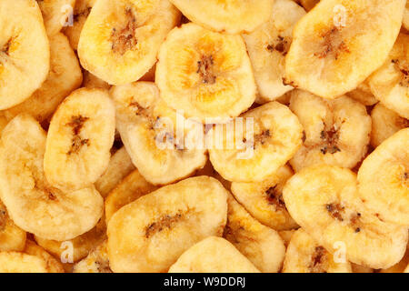 Banana chips texture di sfondo closeup Foto Stock