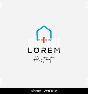 Home cross logo design vettore icona isolato Illustrazione Vettoriale