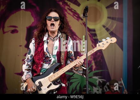 Ex Deep Purple stati Glenn Hughes live sul palco del 2019 Copenhell festival in Copenhagen Foto Stock