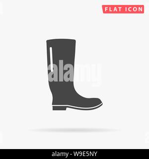 Soffietto di tenuta in gomma. Stivali da pioggia. Gumboots. Big heavy autocarro con cassone ribaltabile. Design piatto stile minimal illustrazione vettoriale icona per web design Illustrazione Vettoriale