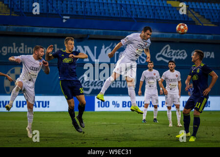 Zagabria, Croazia - 30 luglio 2019: la UEFA Champions League seconda manche di qualifica, GNK Dinamo vs. F.C. Saburtalo. I giocatori in azione Foto Stock