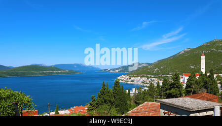 Vista panoramica dalla città di Neum in Bosnia ed Erzegovina, Europa Foto Stock