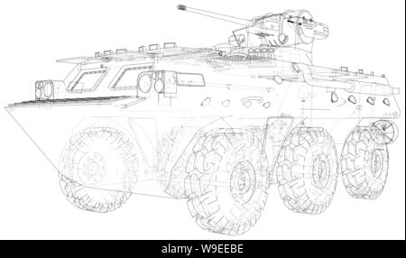 Macchina militare. EPS10 formato. Vettore creati di 3d Illustrazione Vettoriale