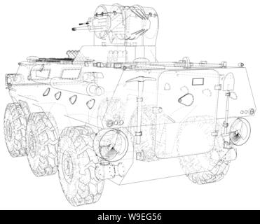 Veicolo militare. EPS10 formato. Vettore creati di 3d Illustrazione Vettoriale