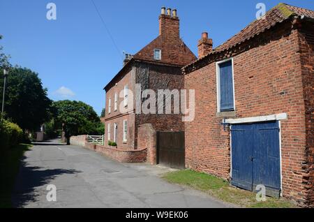 Il villaggio di Scrooby, Nord Nottinghamshire, in Inghilterra, dove Mayflower Pellegrino William Brewster è nato. Foto Stock
