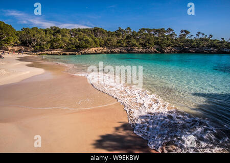 Spiaggia di Parc Natural de Mondragó, Mallorca, Spagna Foto Stock