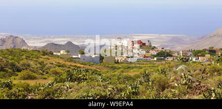 Bella vista panoramica del villaggio di Arona Tenerife, Isole Canarie, Spagna. Foto Stock