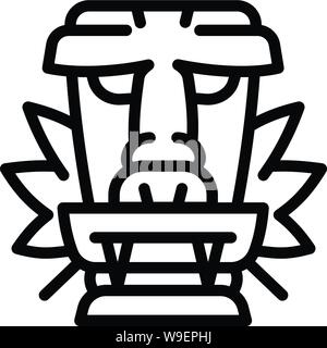 Nativo di idolo di legno icona. Schema nativo idolo di legno icona vettoriali per il web design isolato su sfondo bianco Illustrazione Vettoriale