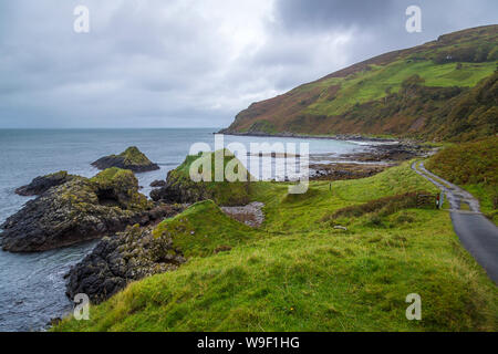 Luogo spettacolare a Murlough Bay presso la costa di Antrim Foto Stock
