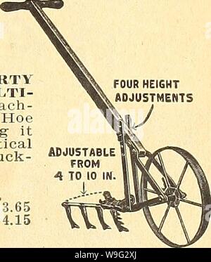 Archivio immagine dalla pagina 98 della Currie's farm e giardino annuale. Currie's farm e giardino : annuale primavera 1920 45 anno curriesfarmgarde19curr 3 Anno: 1920 ( LANG' WEEDER a mano la ruota LIBERTY CULTI- VATOR - allega- ed una ruota Hoe telaio rendendo più un pratico strumento per il carrello- giardiniere. Prezzo completa, 5-dente $3,65 7-dente 4.15 7-dente con 5-ft. maniglia, $1,55. Quattro regolazioni in altezza sulla terra. Prezzo .. . Da mail .$0. 25 30 TARASSACO AVEEDER. Prezzo $0,50 per posta 57 Foto Stock