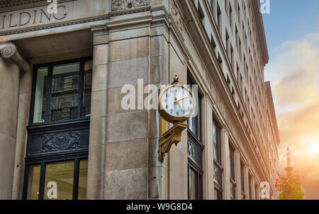 Architettura di Boston e case nel centro storico vicino al punto di riferimento Beacon Hill Foto Stock