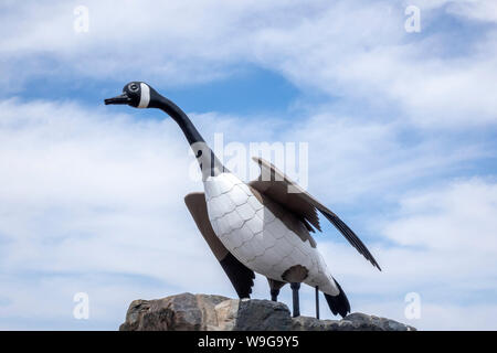 Un gigante di Canada Goose Statua in Wawa Ontario Canada Foto Stock