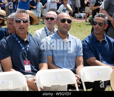 Derek Jeter e Yankees venite a Cooperstown a tifare per induzioni alla Hall of Fame(inclusi ex compagni di squadra - Mariano Rivera & Mike Mussina) Foto Stock