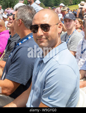 Derek Jeter e Yankees venite a Cooperstown a tifare per induzioni alla Hall of Fame(inclusi ex compagni di squadra - Mariano Rivera & Mike Mussina) Foto Stock