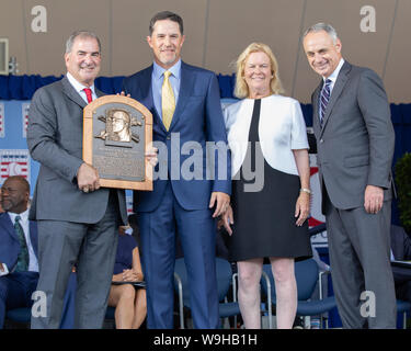 2019 MLB Cooperstown cerimonia di induzione - Mariano Rivera, Roy Halladay, Edgar Martinez, Harold Baines, Lee Smith introdotto nel Baseball Hall of Fame Foto Stock