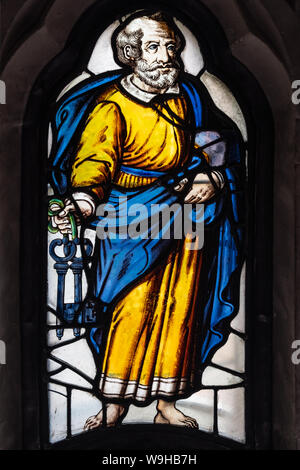 Ristrutturazione della East Window della Peterhouse Chapel, Cambridge Foto Stock